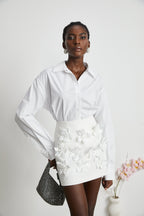 Joan poplin mini elbise