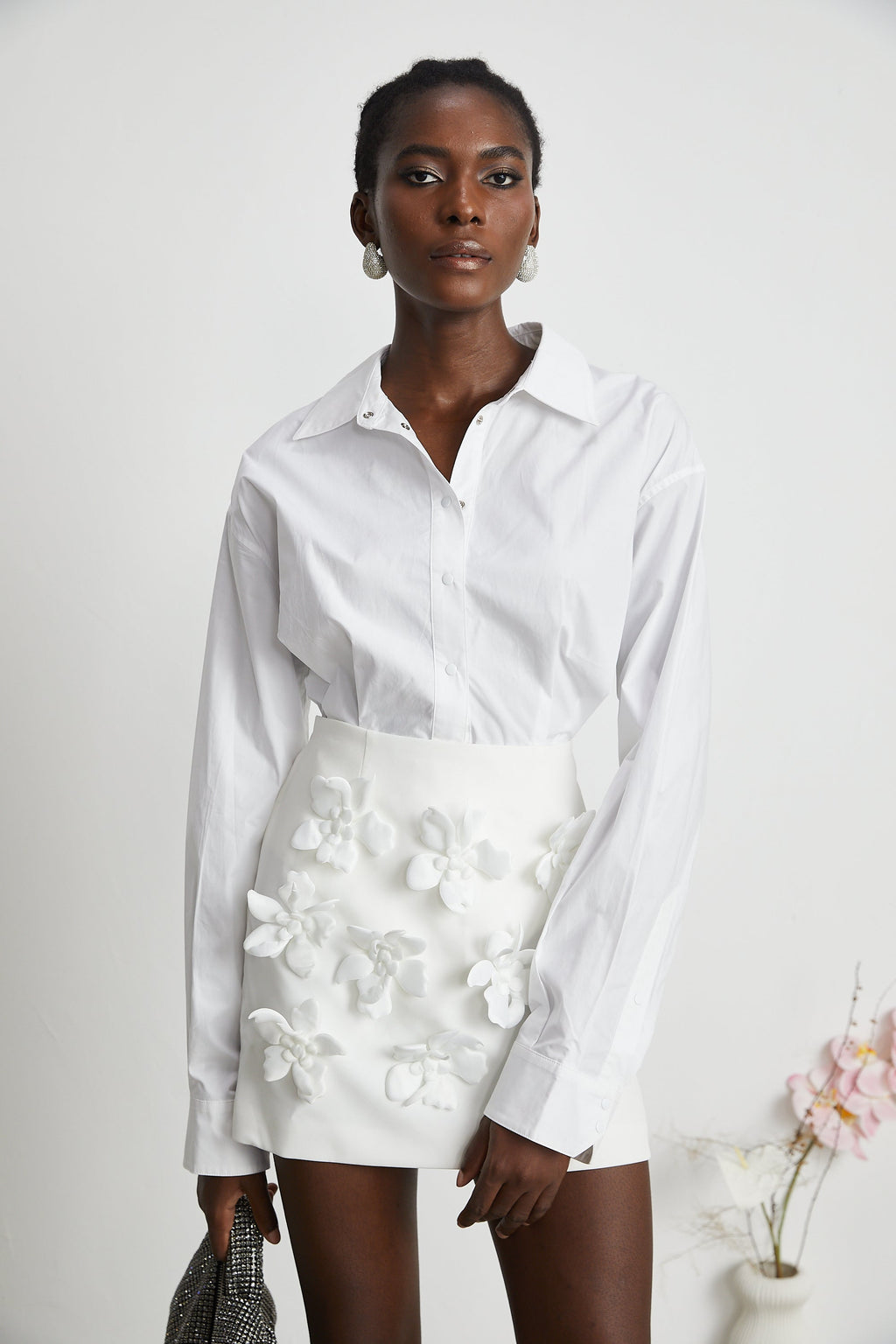 Joan poplin mini elbise