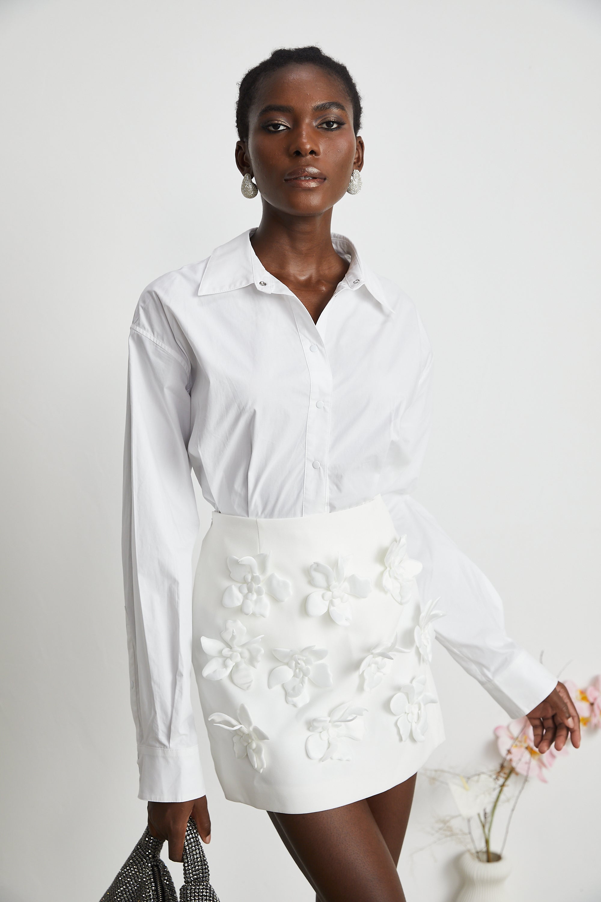 Joan poplin mini elbise