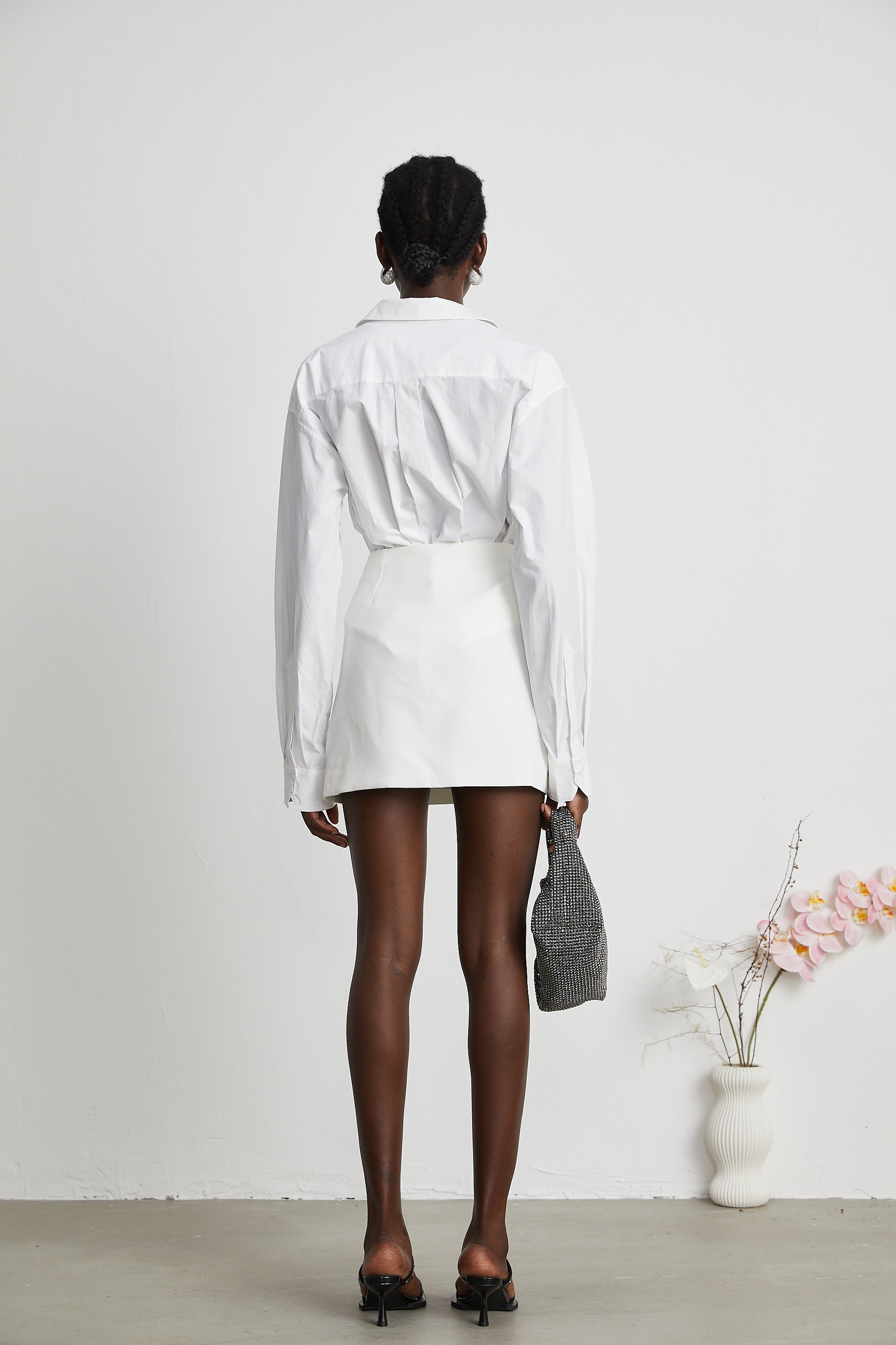 Joan poplin mini elbise