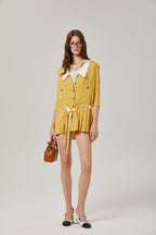 Véronique pileli mini elbise