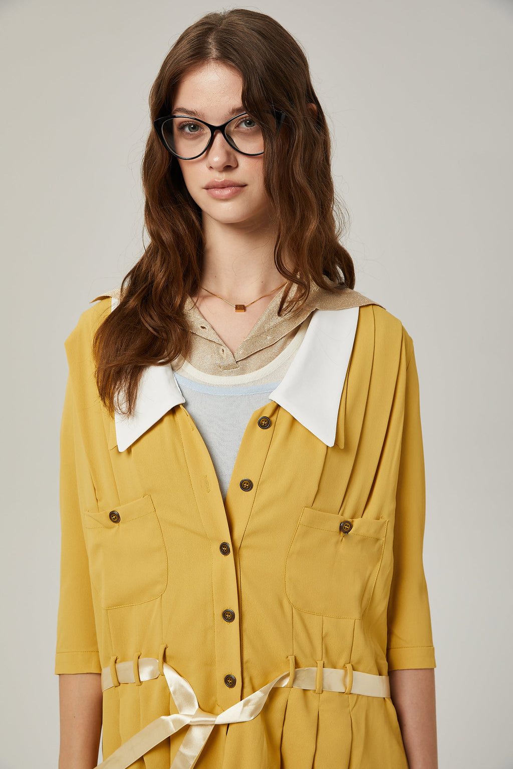 Véronique pileli mini elbise