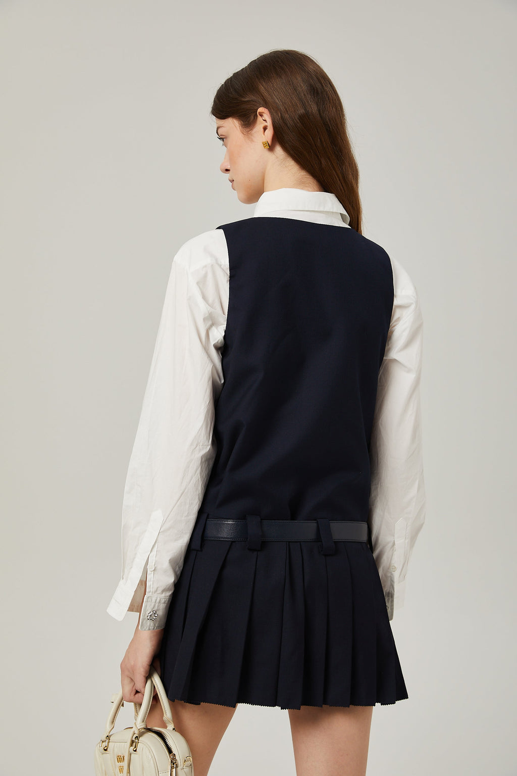 Suzette pileli mini elbise