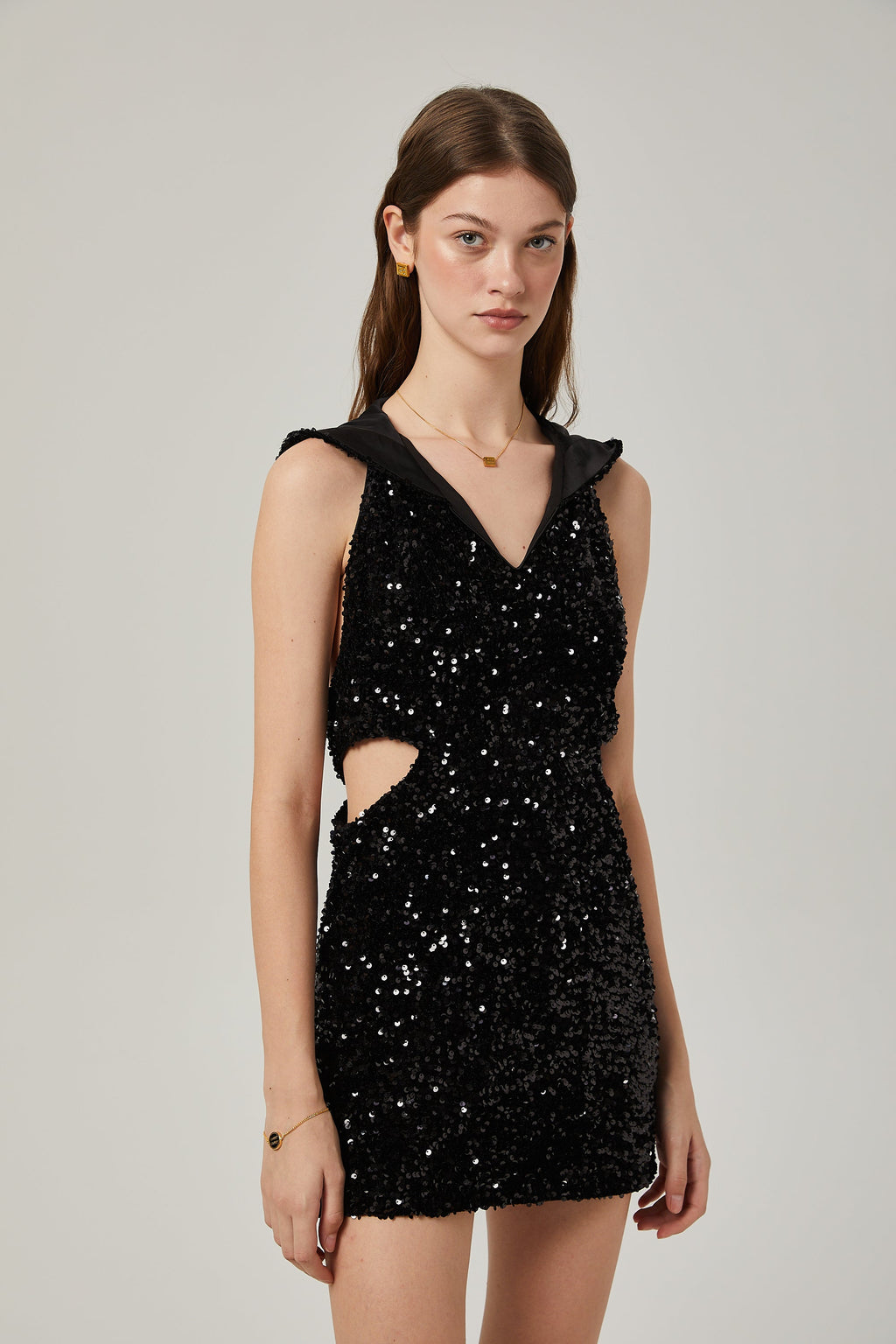 Kalena payetli mini elbise