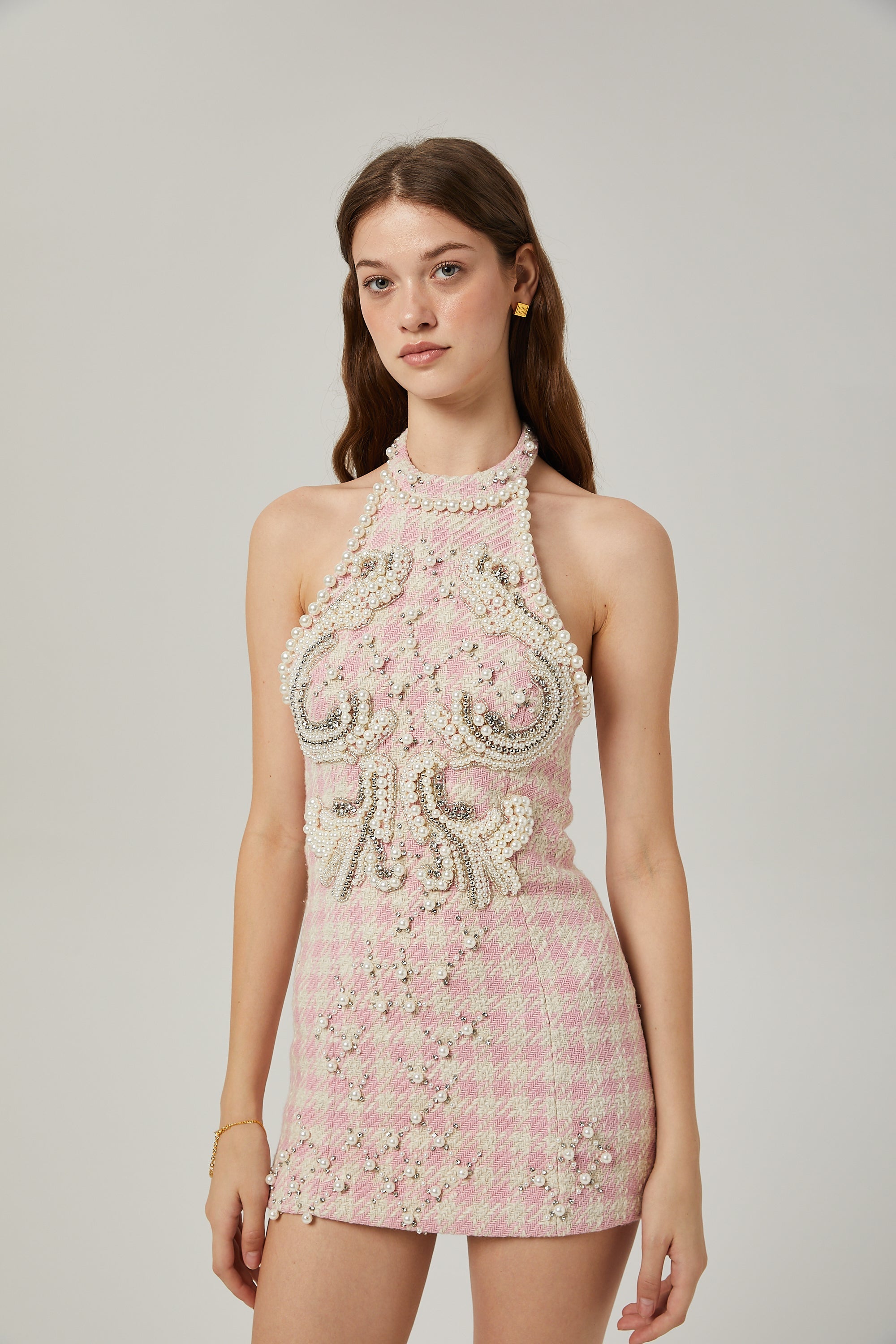 Capucine inci mini elbise