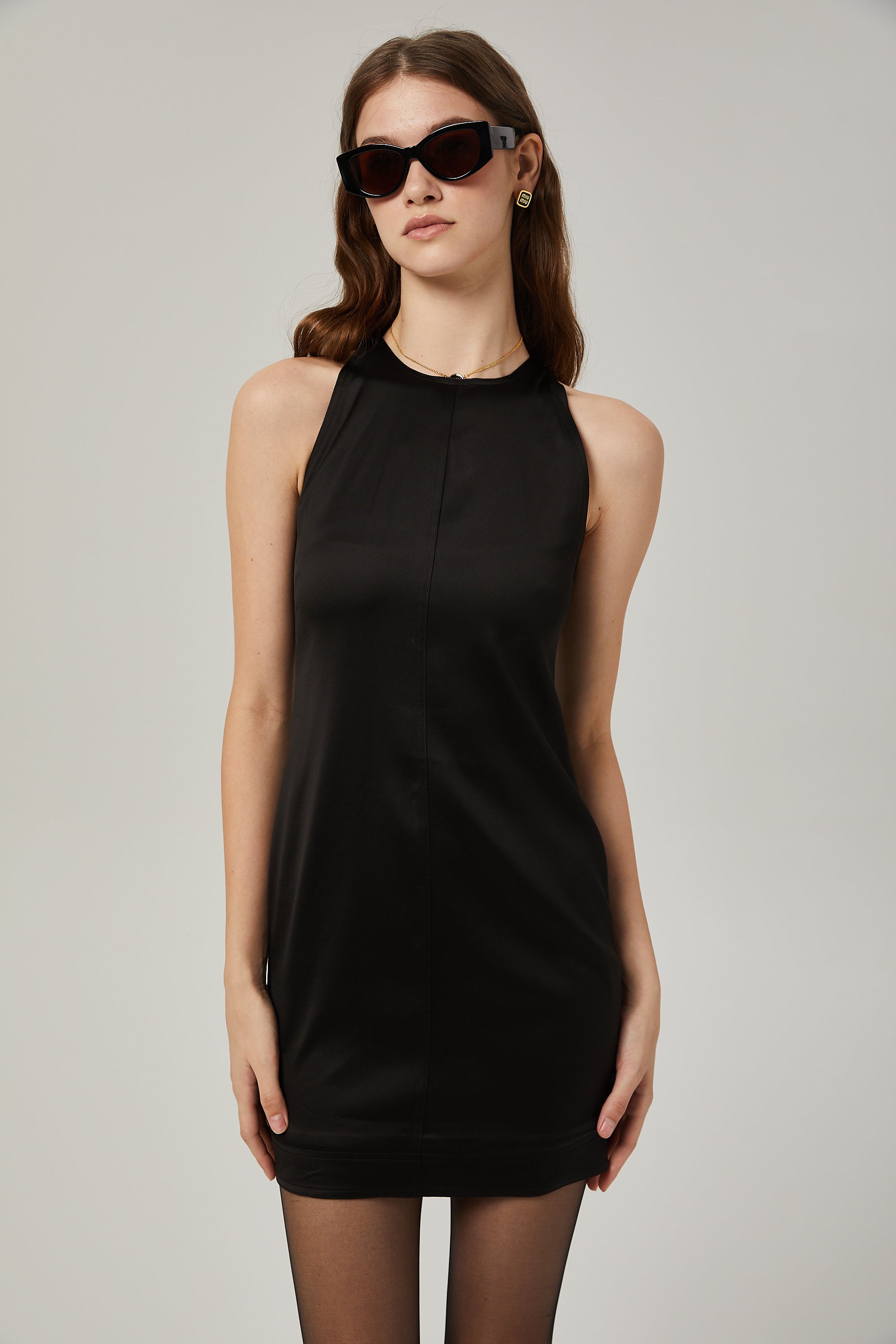 Sirena saten mini elbise