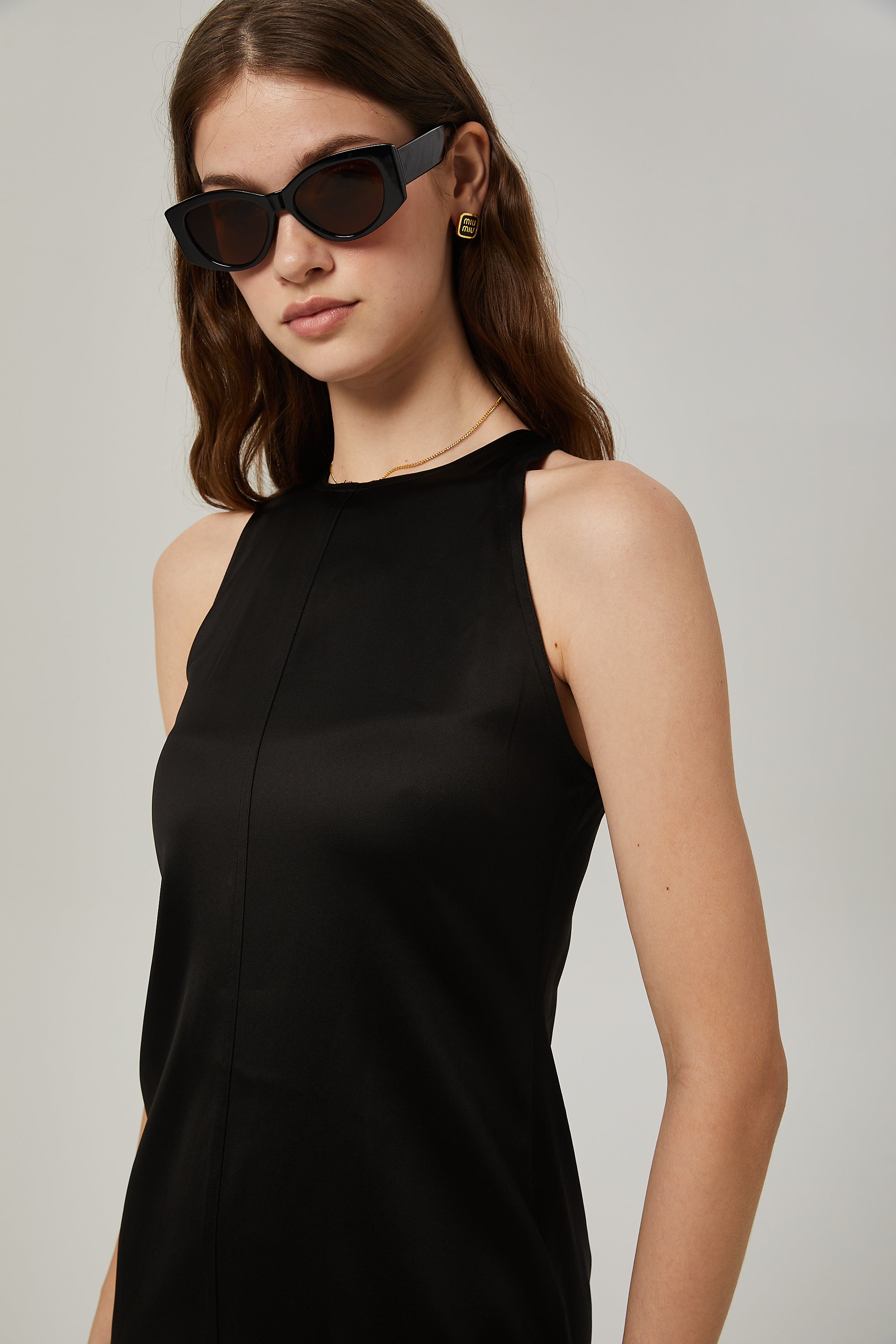 Sirena saten mini elbise