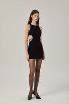 Lila kristal mini elbise