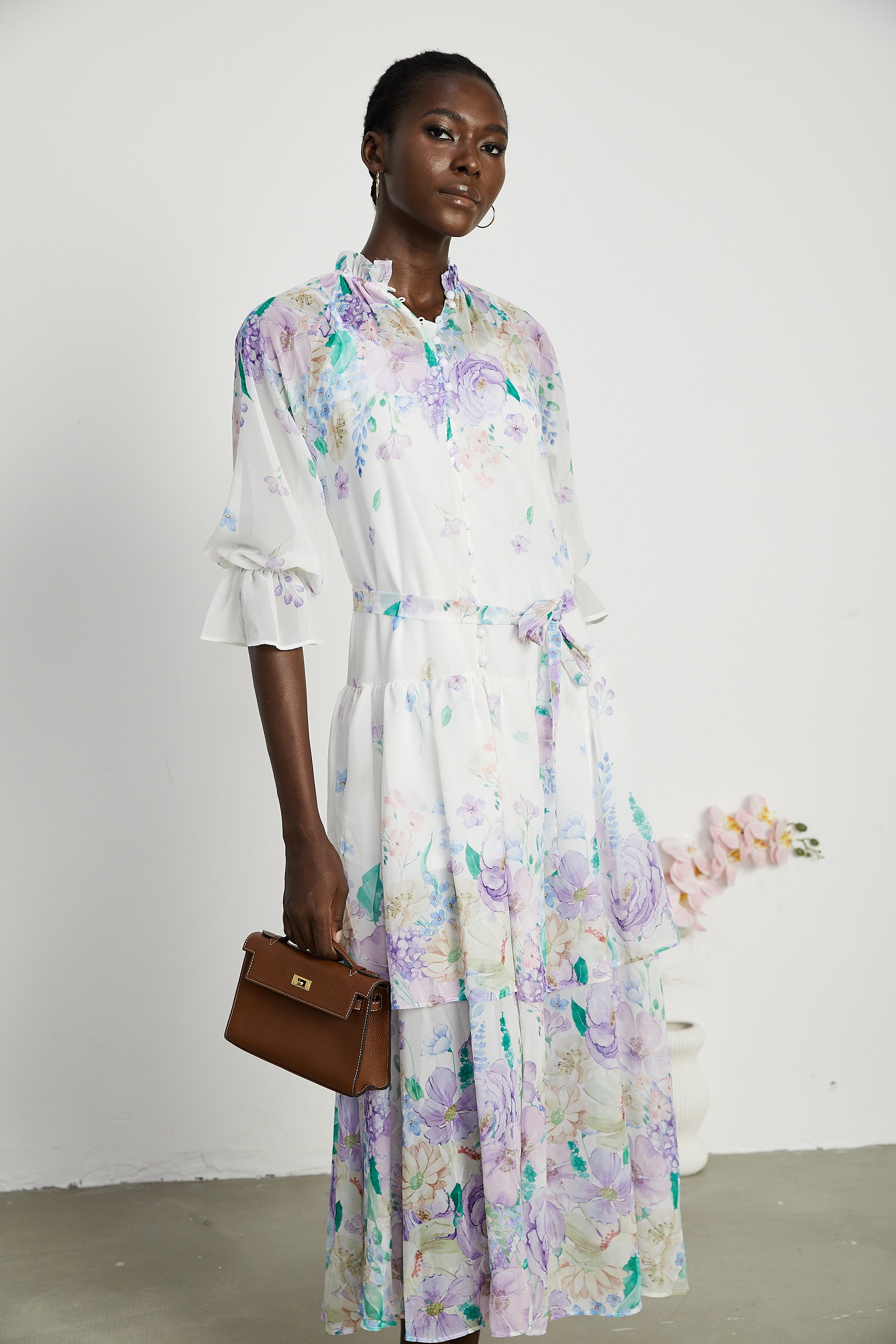 Cyrielle katman midi elbise