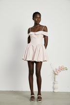 Diane yüksek bel mini elbise