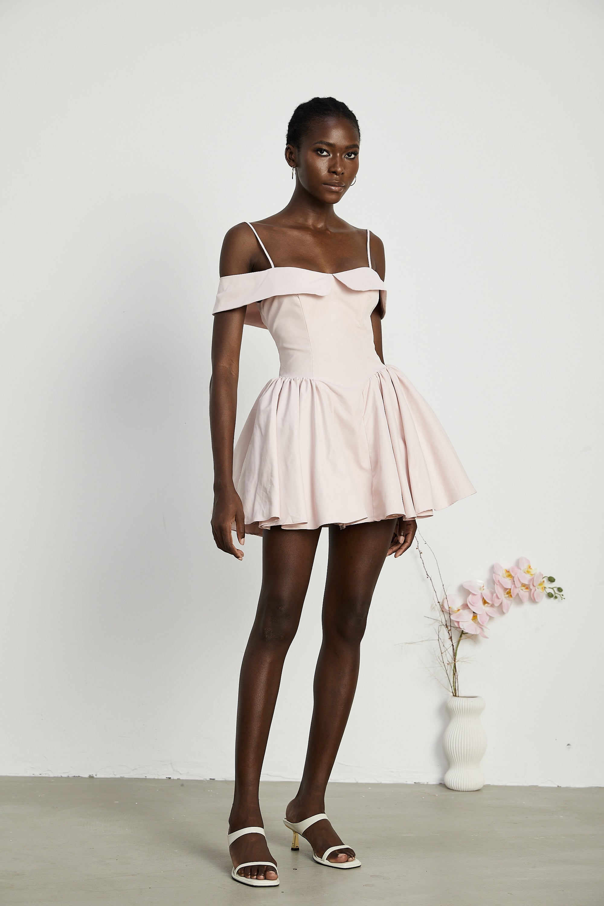 Diane yüksek bel mini elbise