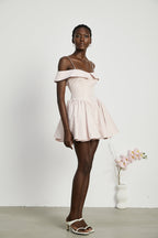 Diane yüksek bel mini elbise