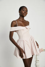 Diane yüksek bel mini elbise