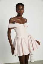 Diane yüksek bel mini elbise