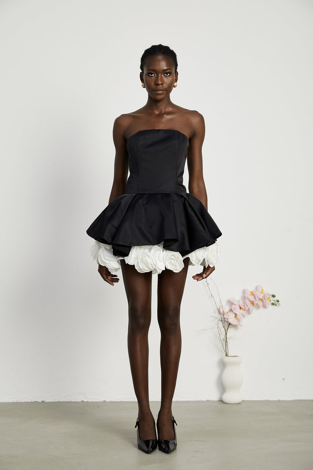 Lucie straplez mini elbise