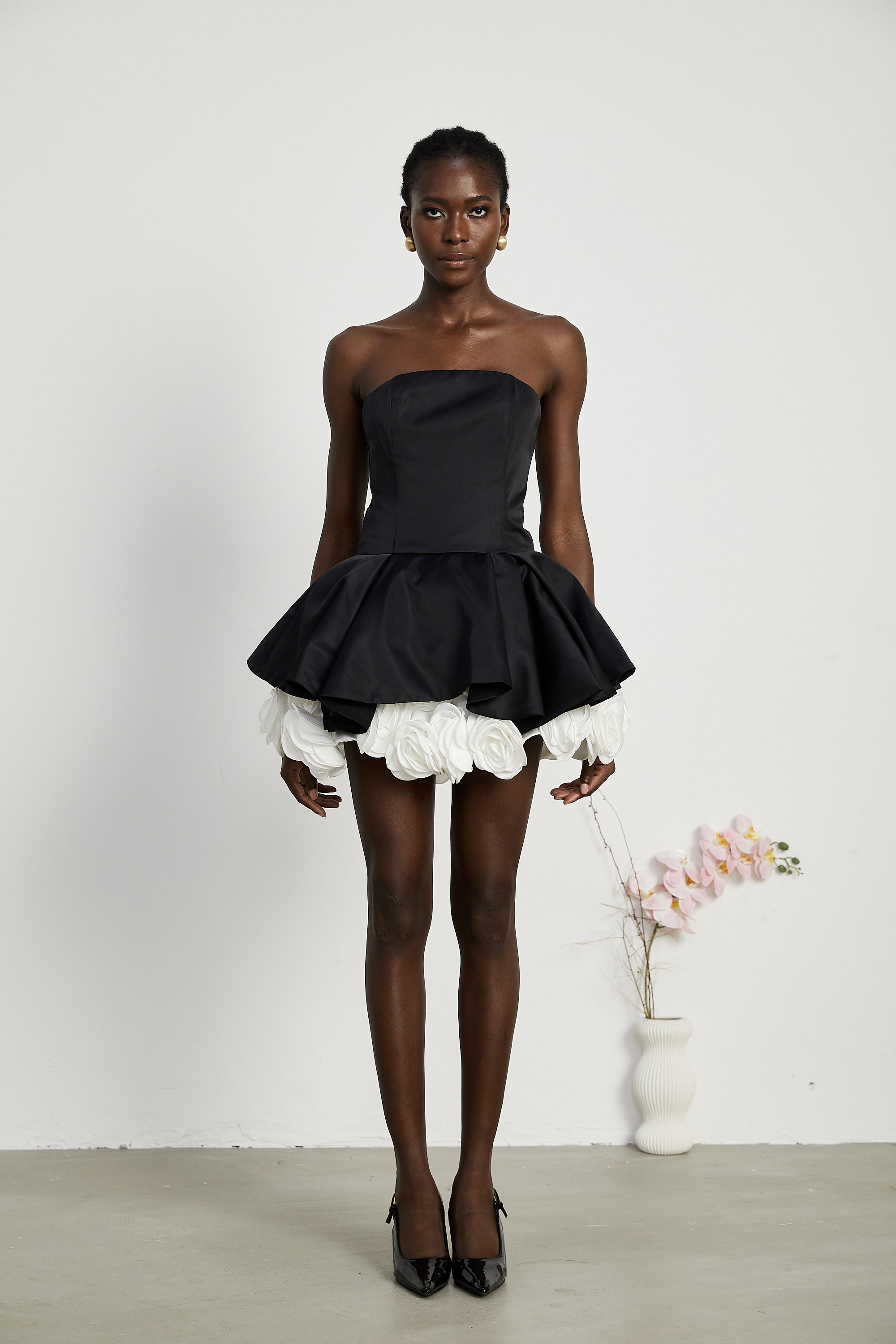 Lucie straplez mini elbise