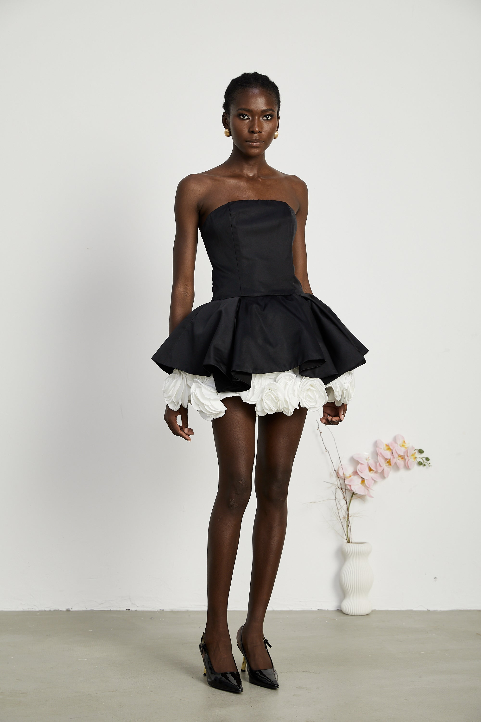 Lucie straplez mini elbise