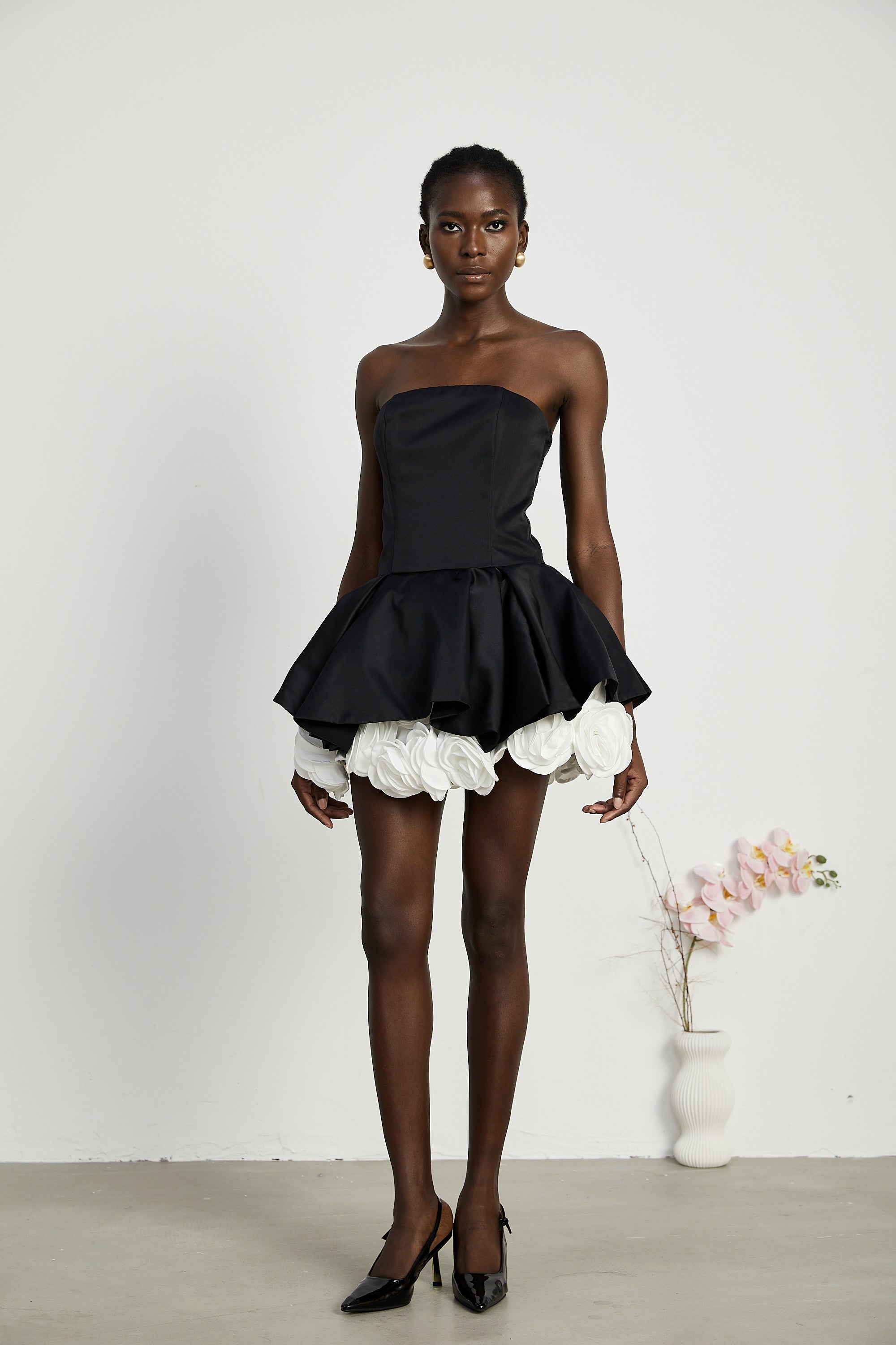 Lucie straplez mini elbise