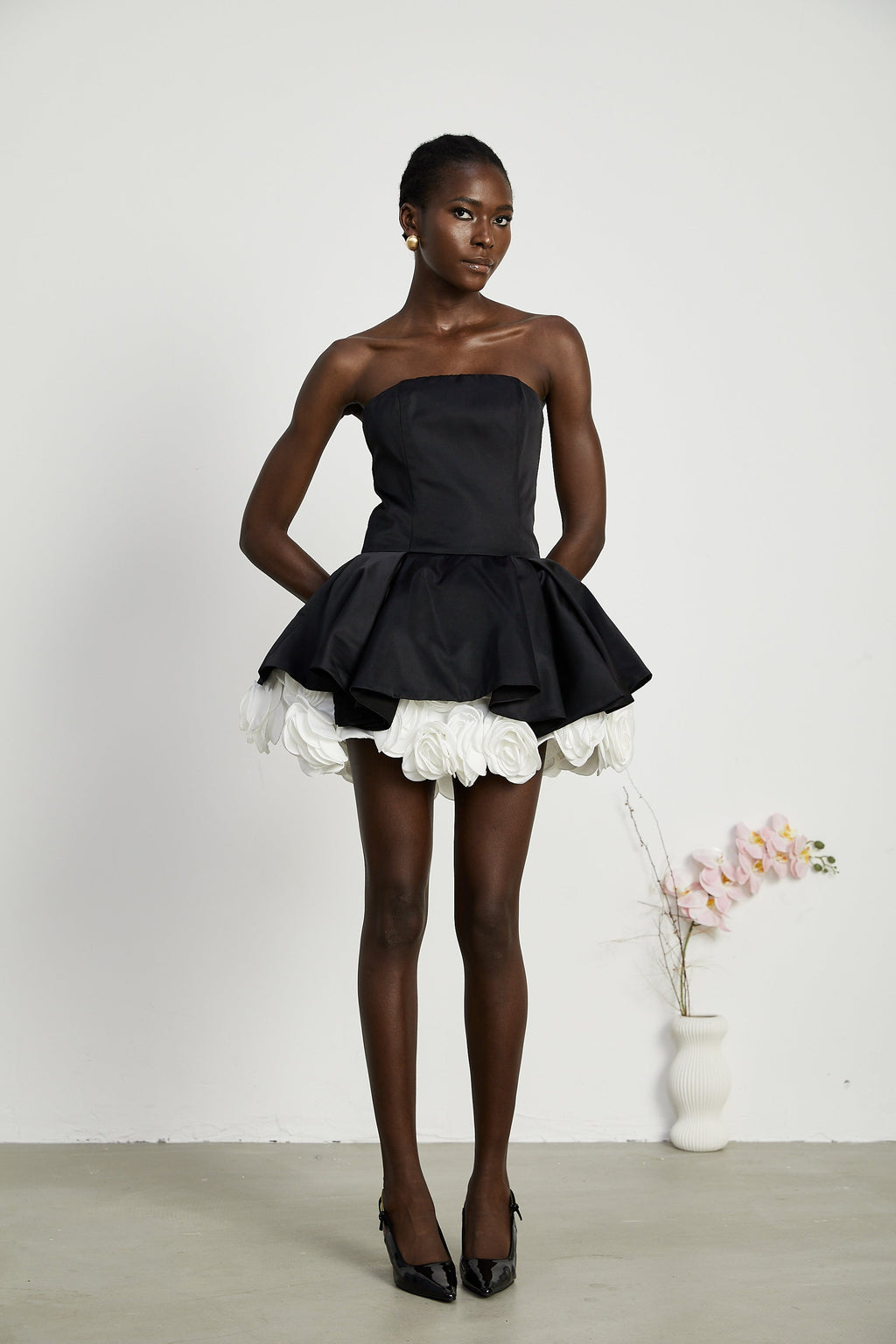 Lucie straplez mini elbise