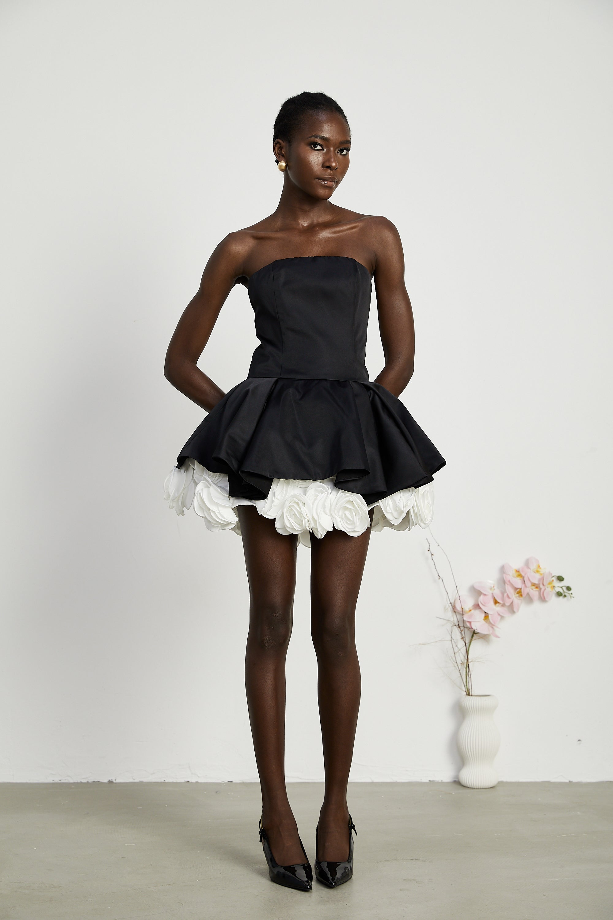 Lucie straplez mini elbise