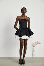 Lucie straplez mini elbise