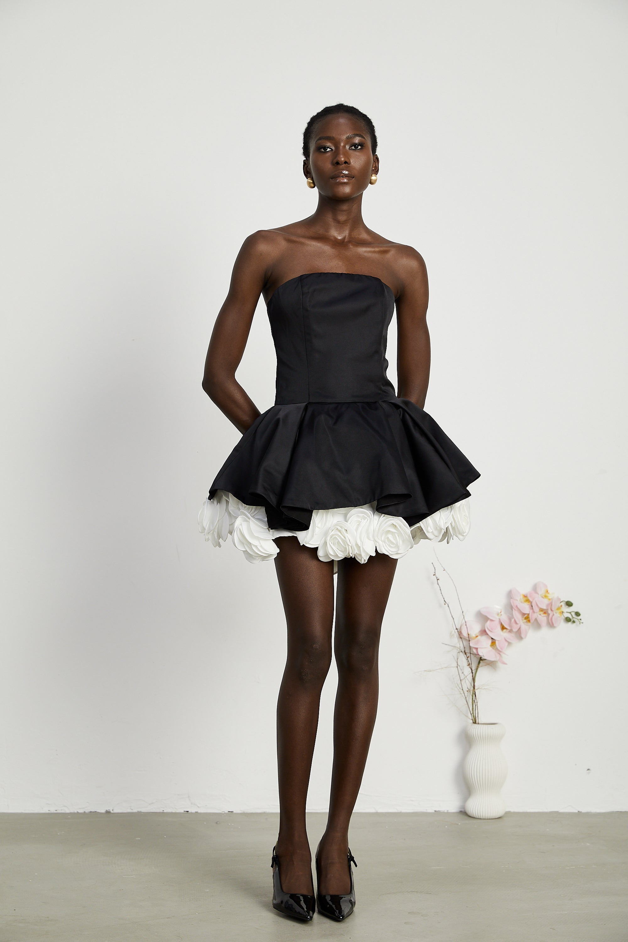 Lucie straplez mini elbise