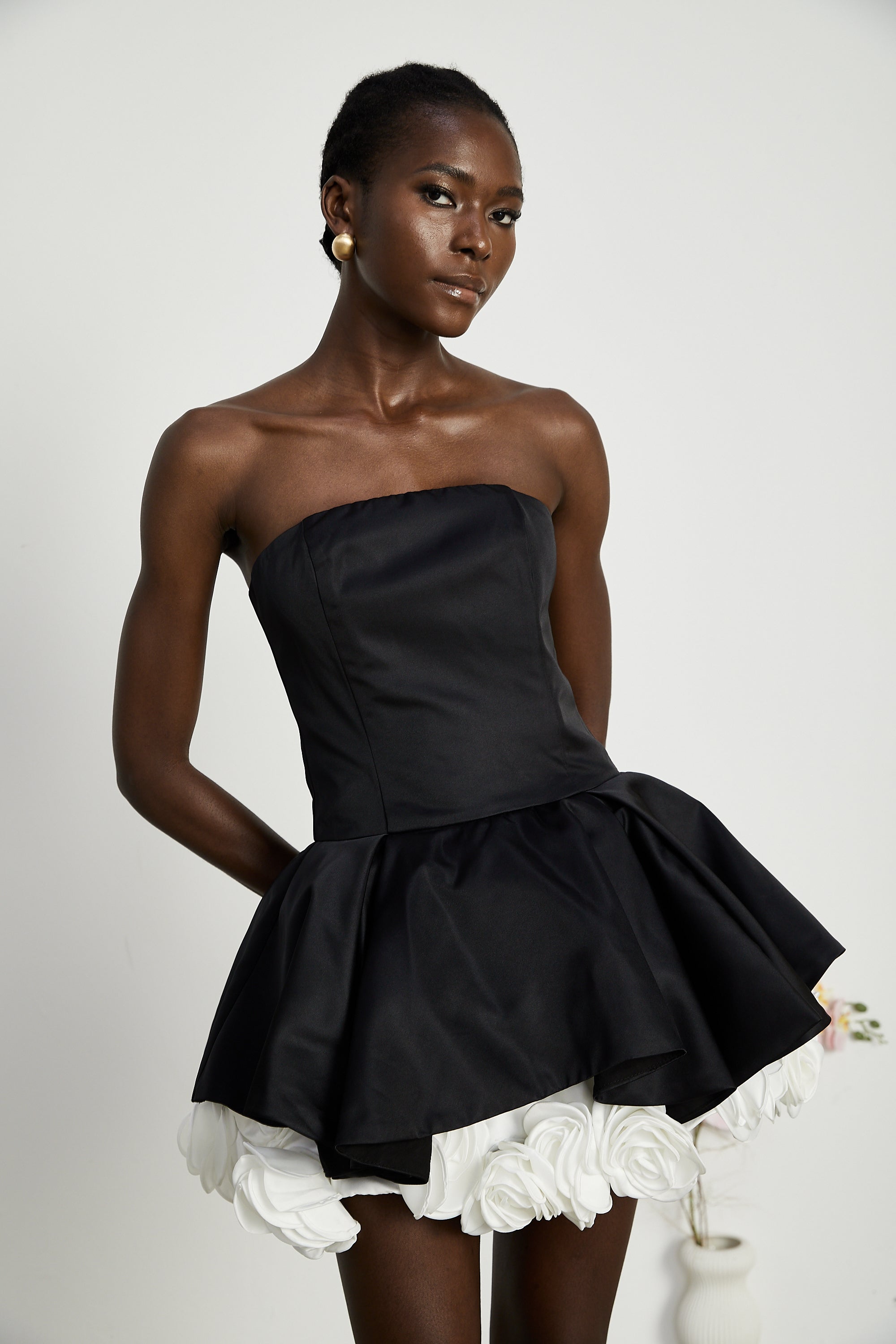 Lucie straplez mini elbise