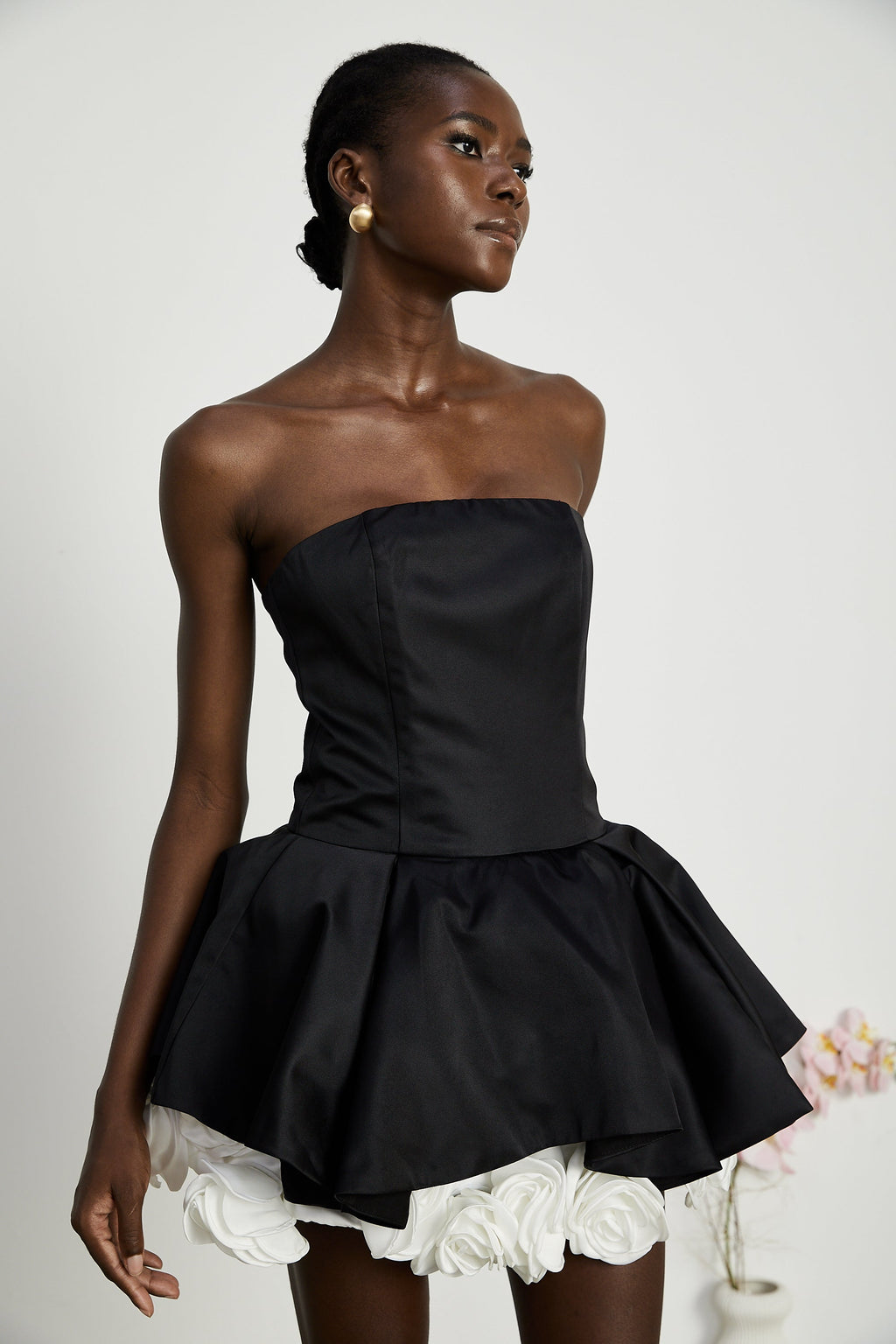 Lucie straplez mini elbise