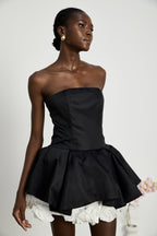 Lucie straplez mini elbise