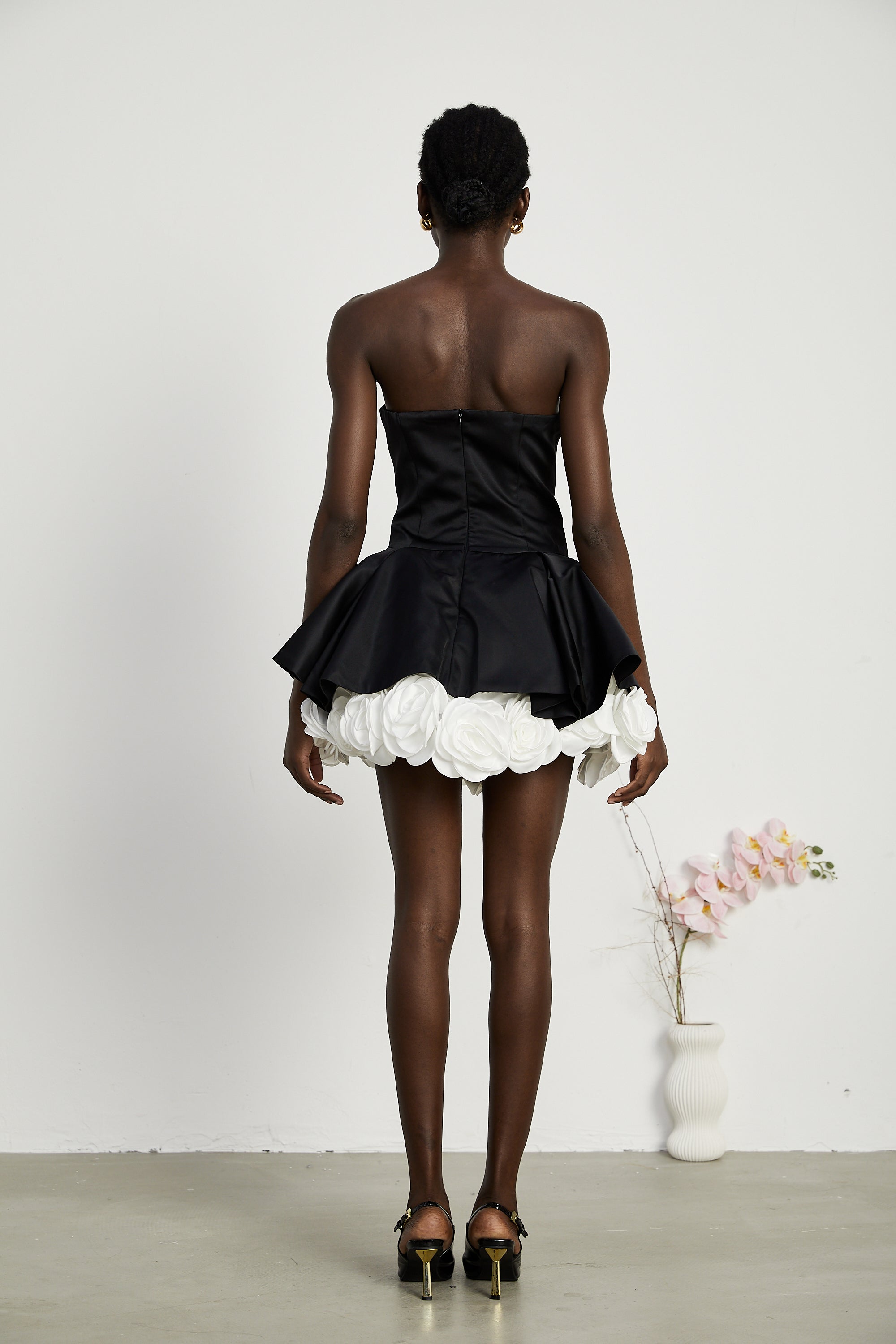 Lucie straplez mini elbise