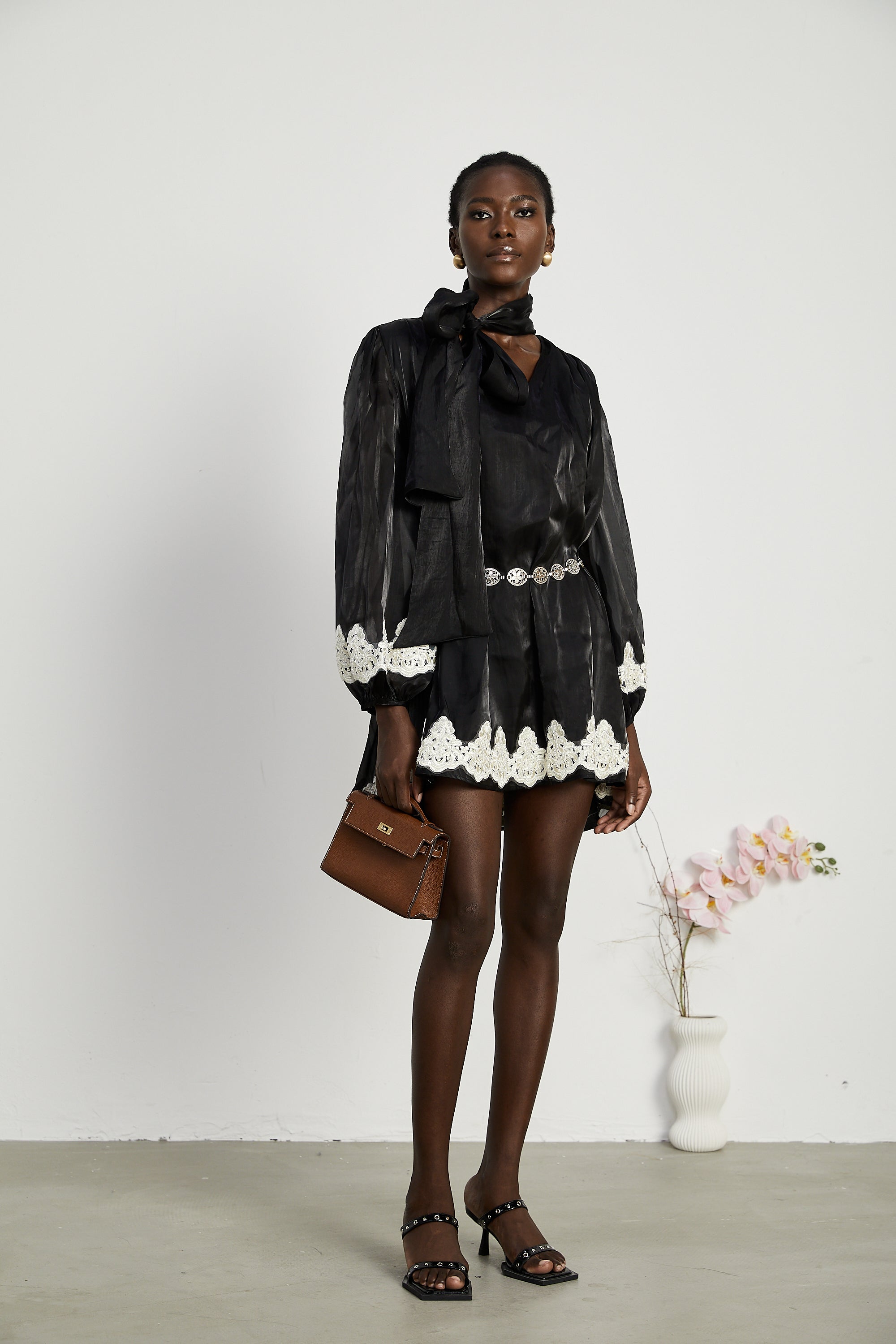 Delphine inci mini elbise