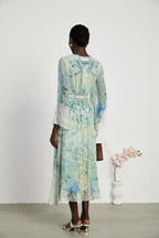 Emmelina kristal midi elbise