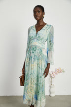 Emmelina kristal midi elbise