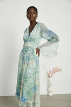 Emmelina kristal midi elbise