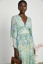 Emmelina kristal midi elbise