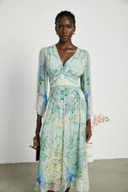 Emmelina kristal midi elbise