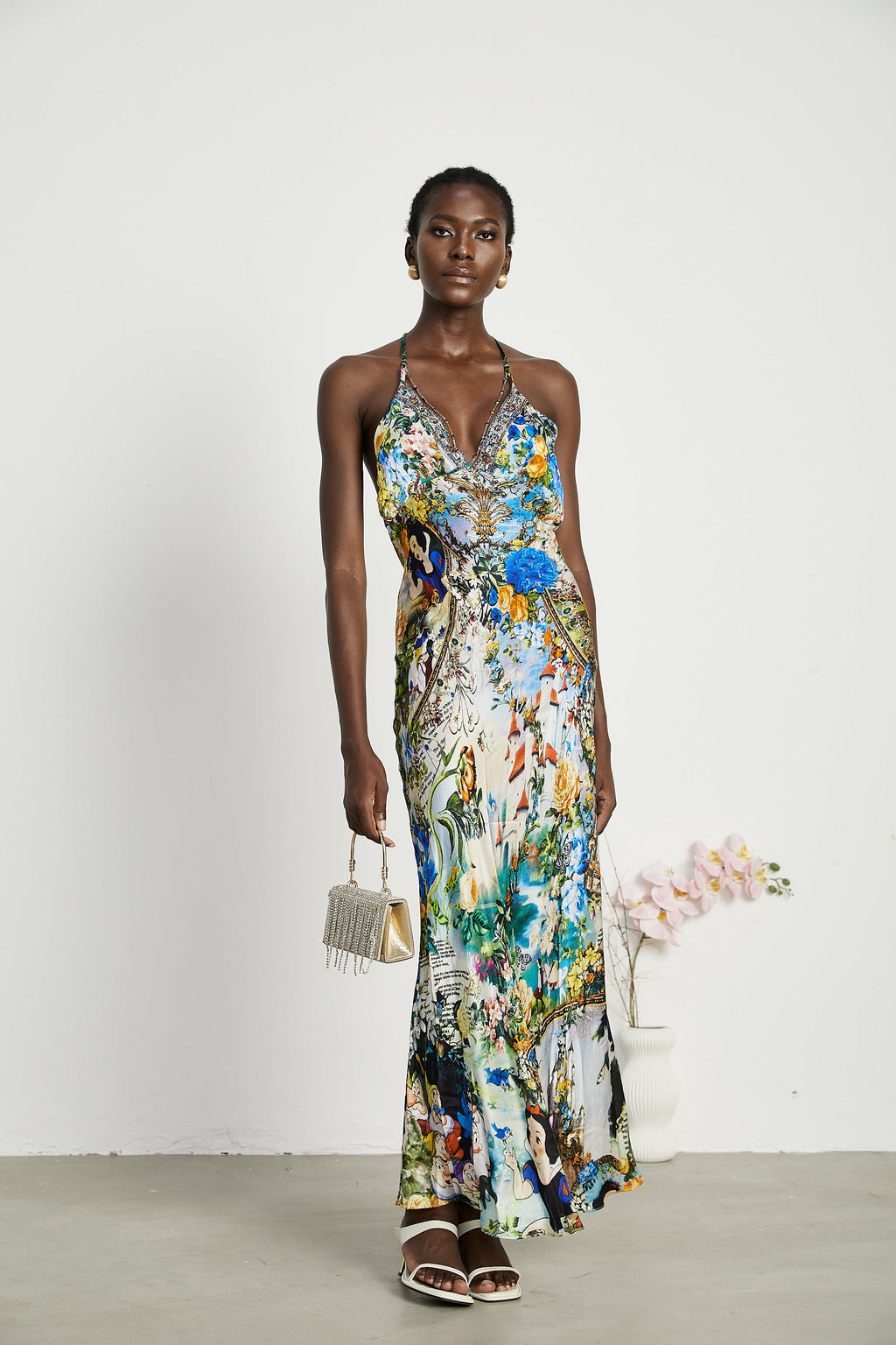 Valérie zincir maksi elbise