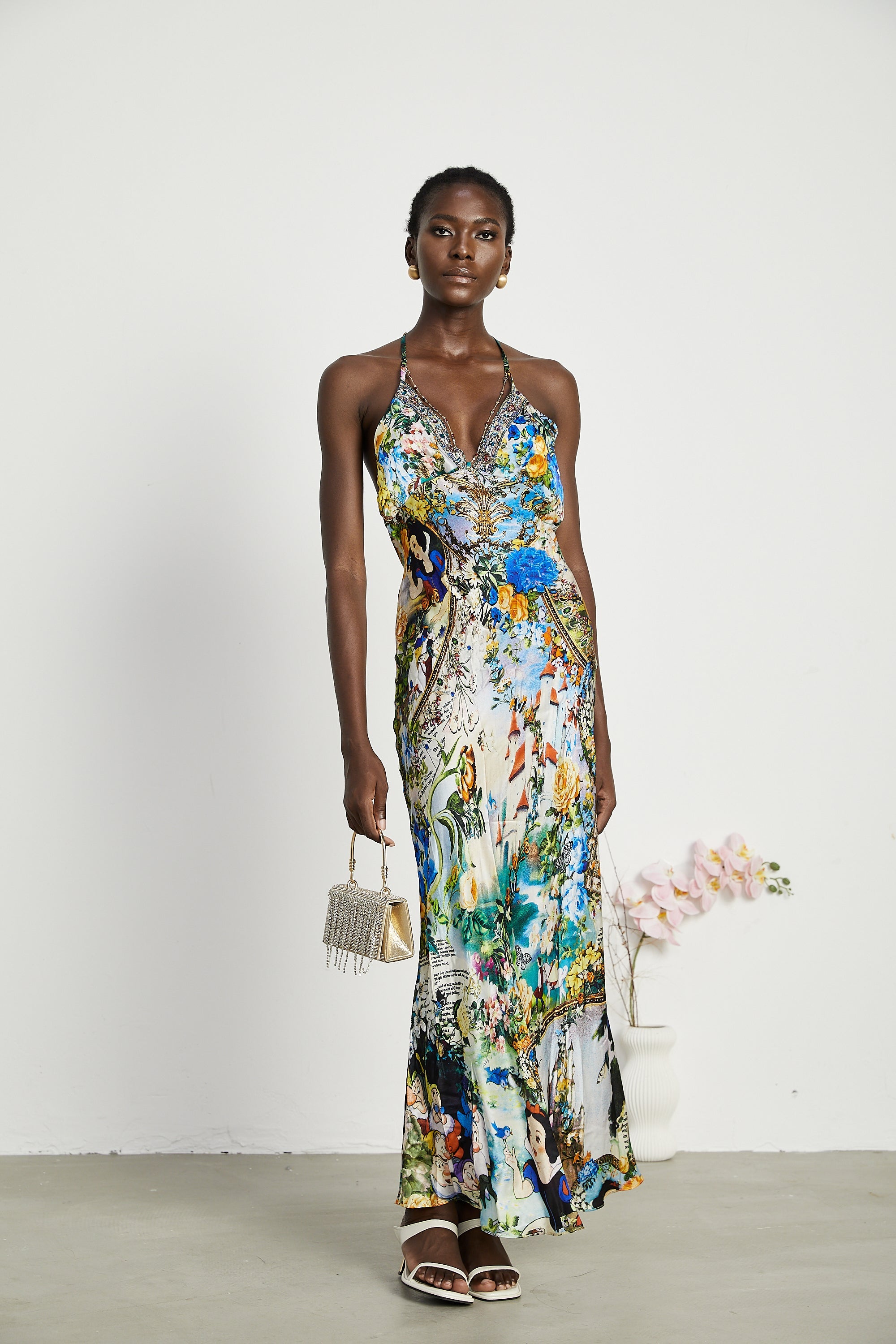 Valérie zincir maksi elbise