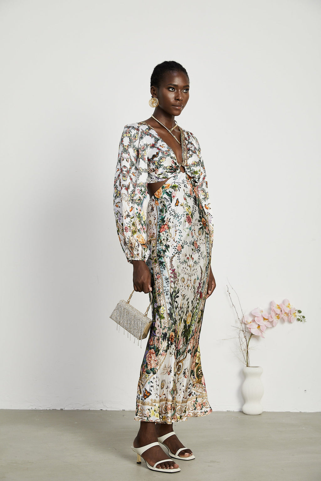 Tallulah dekolteli maksi elbise