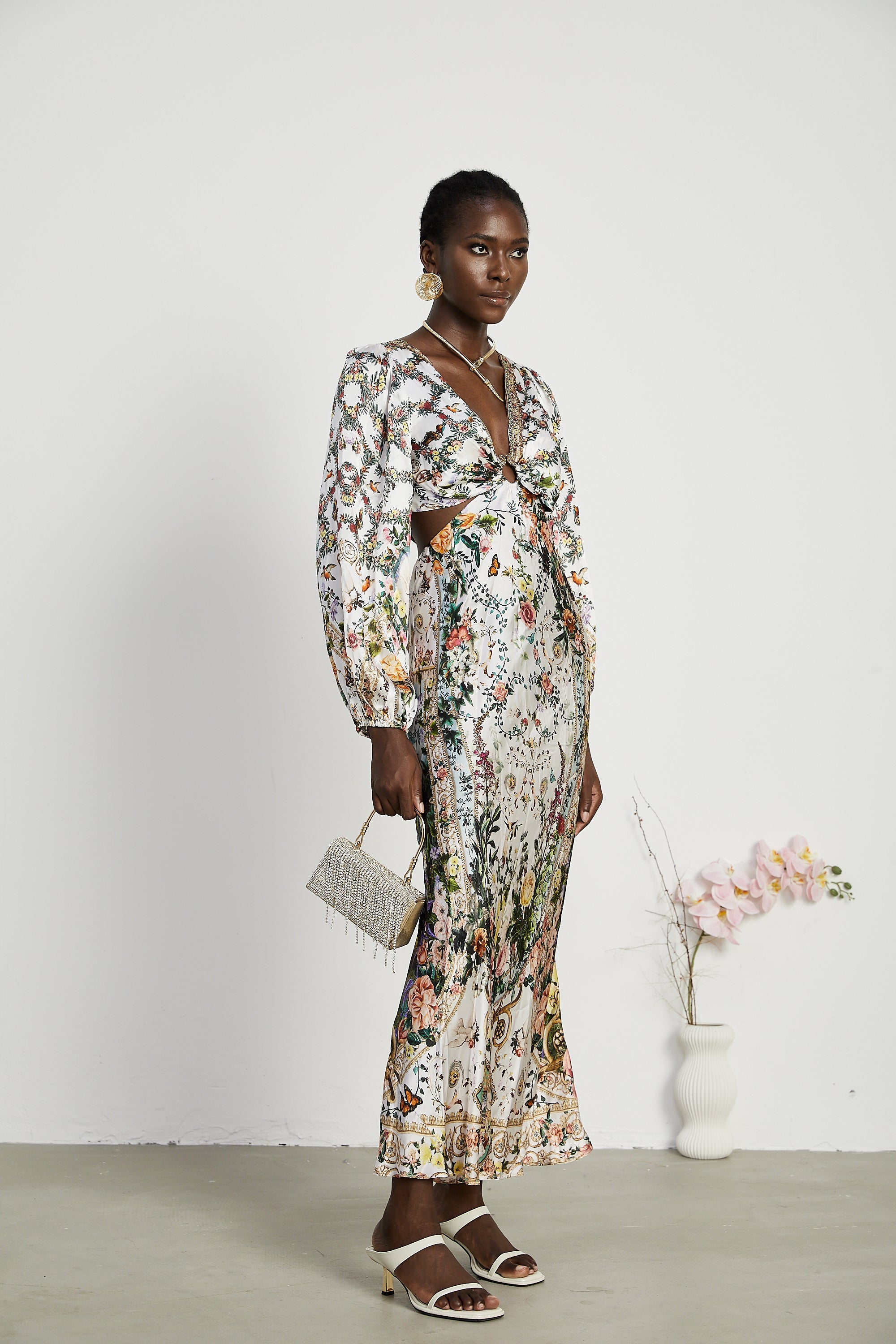 Tallulah dekolteli maksi elbise