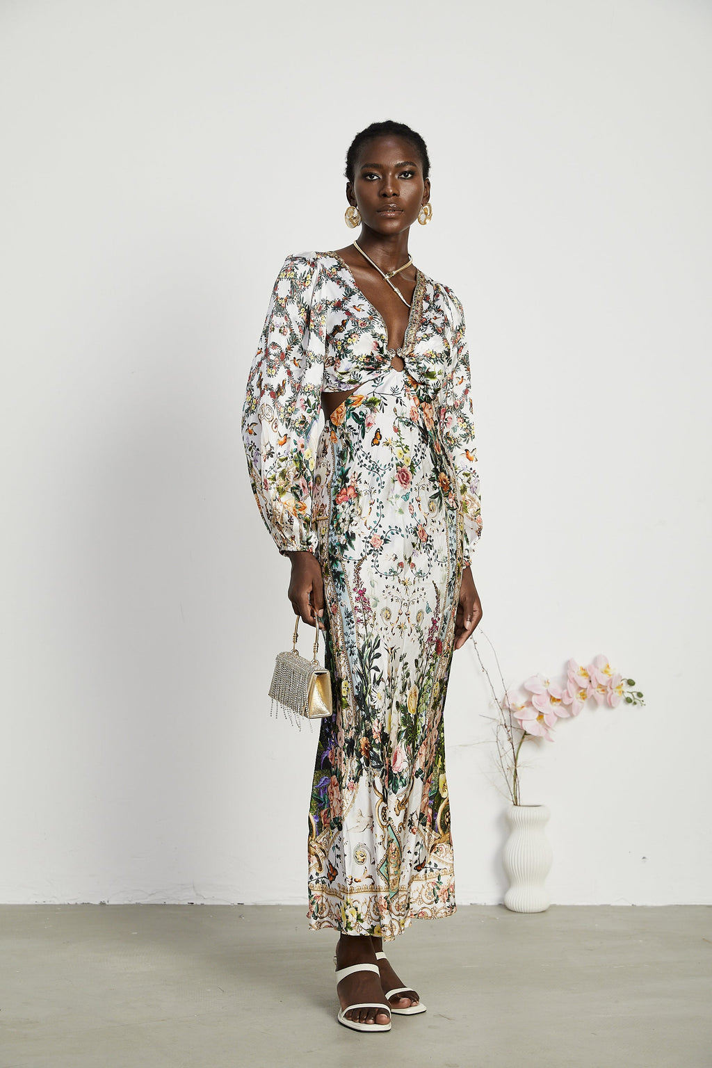 Tallulah dekolteli maksi elbise