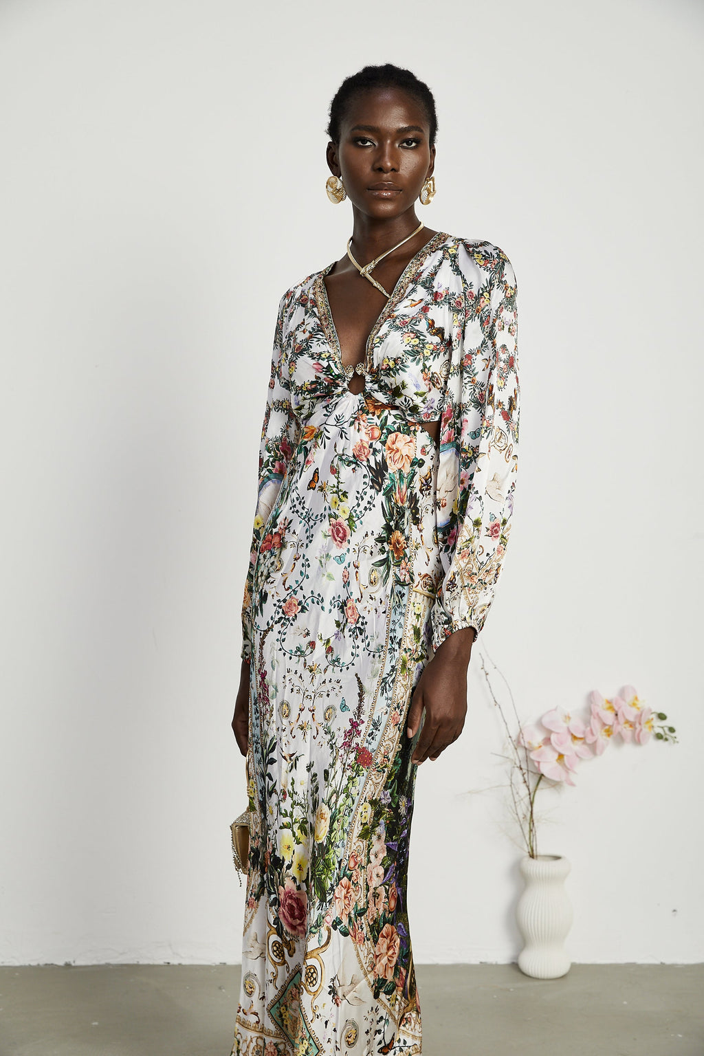 Tallulah dekolteli maksi elbise