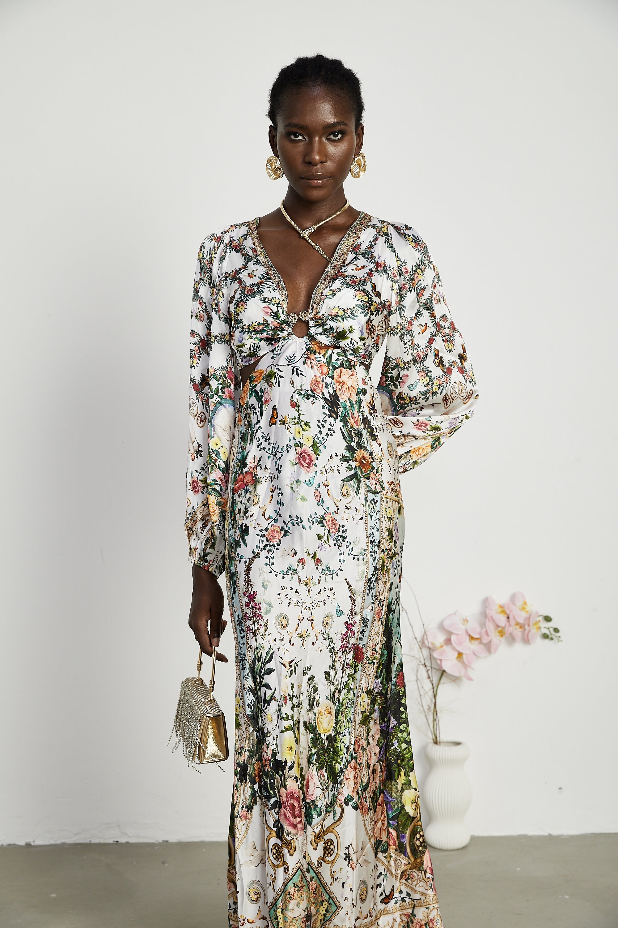 Tallulah dekolteli maksi elbise