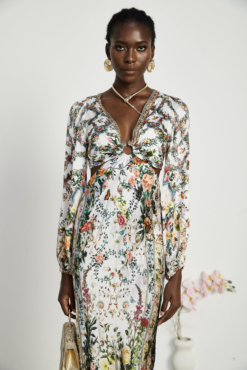 Tallulah dekolteli maksi elbise