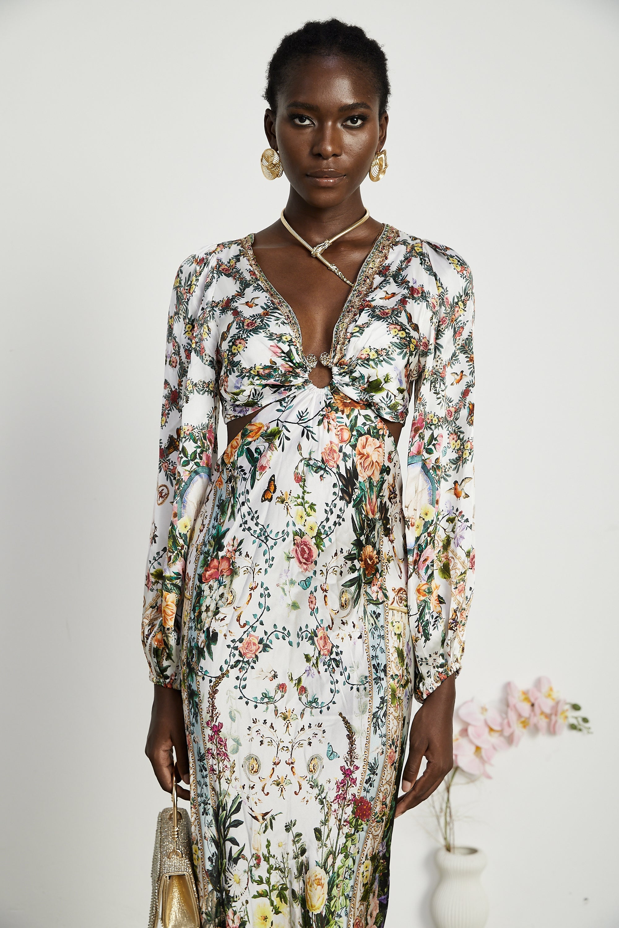 Tallulah dekolteli maksi elbise