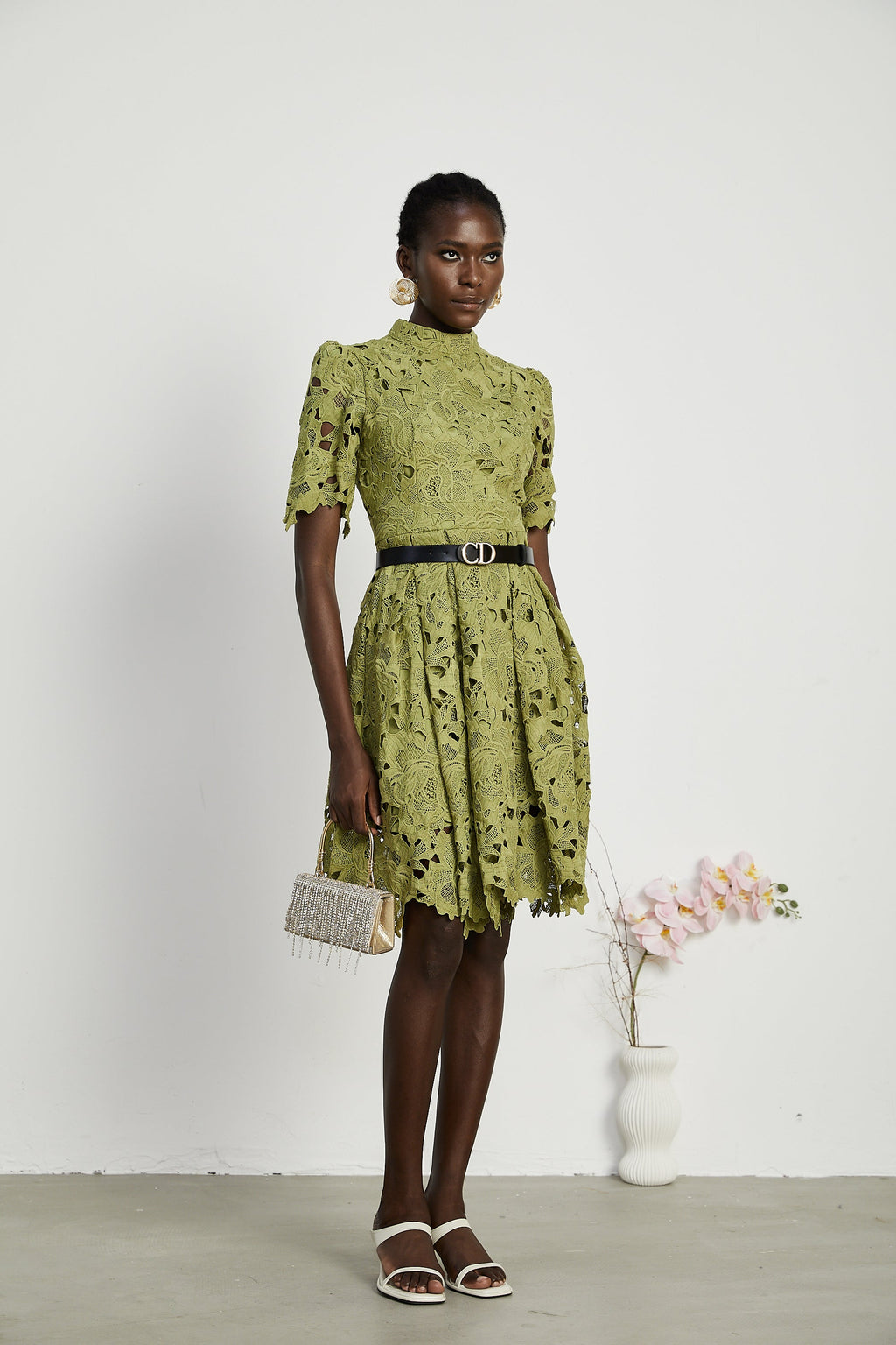 Valérie kuşaklı mini elbise