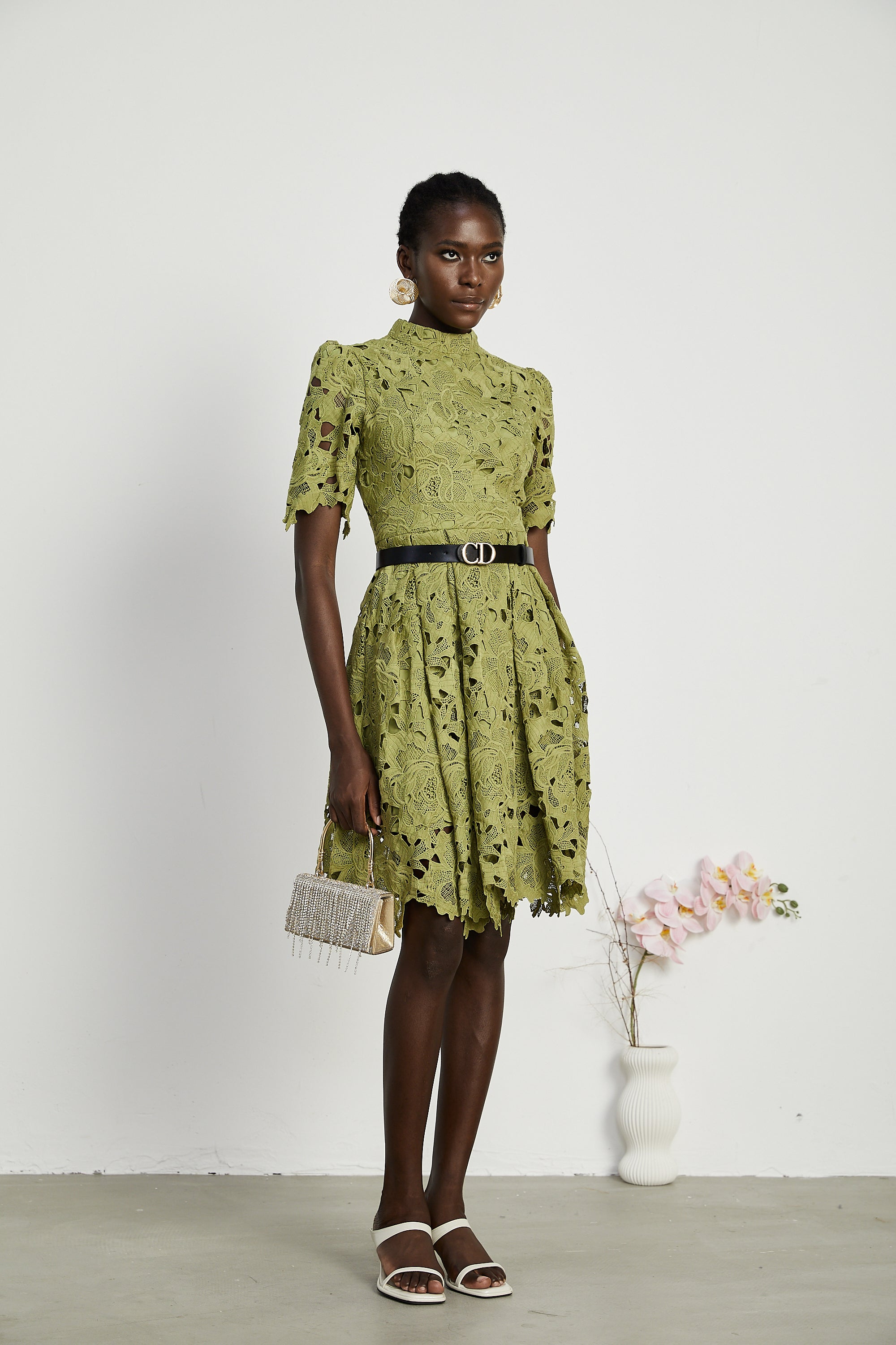 Valérie kuşaklı mini elbise