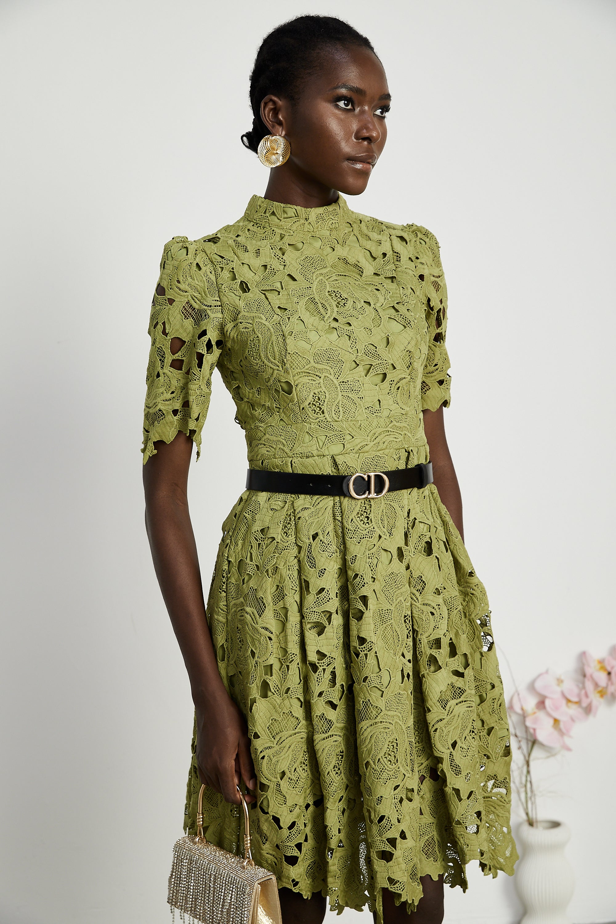 Valérie kuşaklı mini elbise