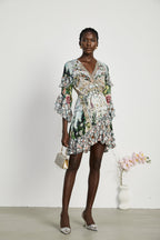 Kalena şal mini elbise