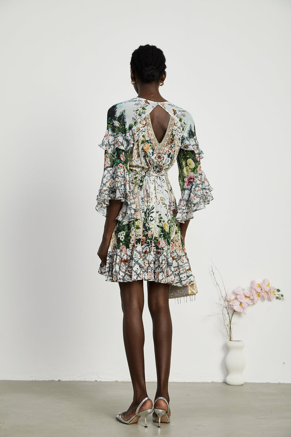 Kalena şal mini elbise